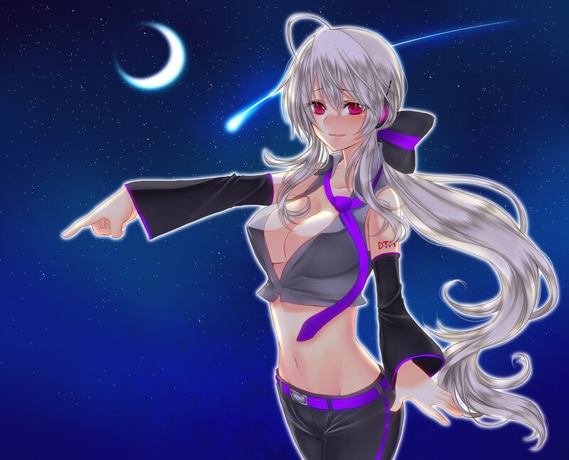 anime girl with silver hair