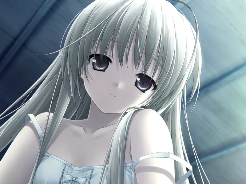 anime girl with silver hair