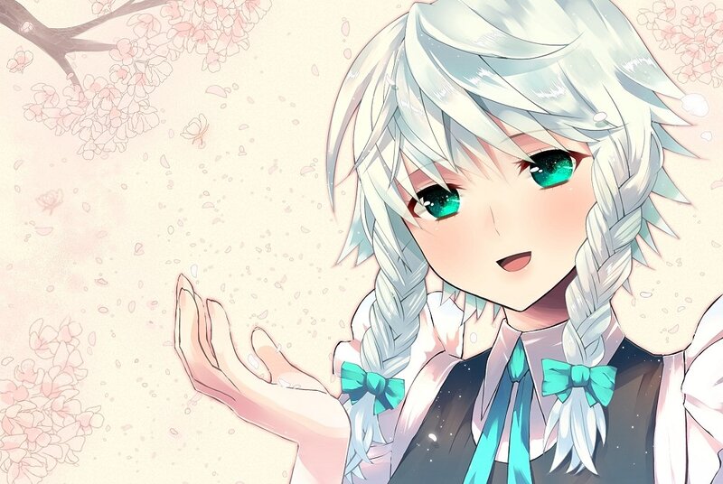 anime girl with silver hair