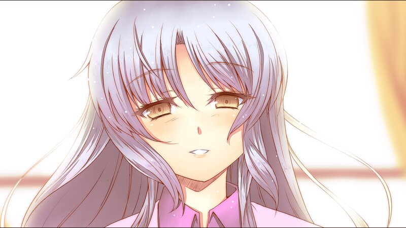 anime girl with silver hair