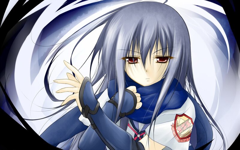 anime girl with silver hair