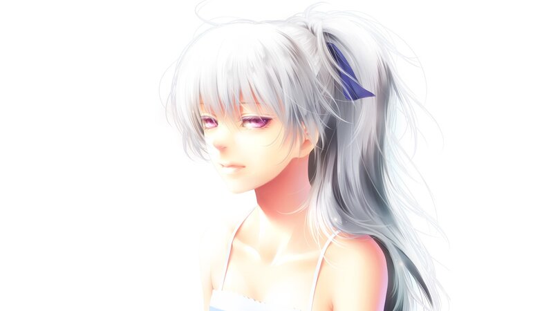 anime girl with silver hair