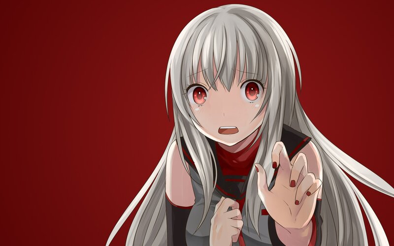 anime girl with silver hair
