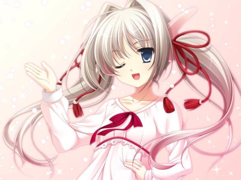 anime girl with silver hair