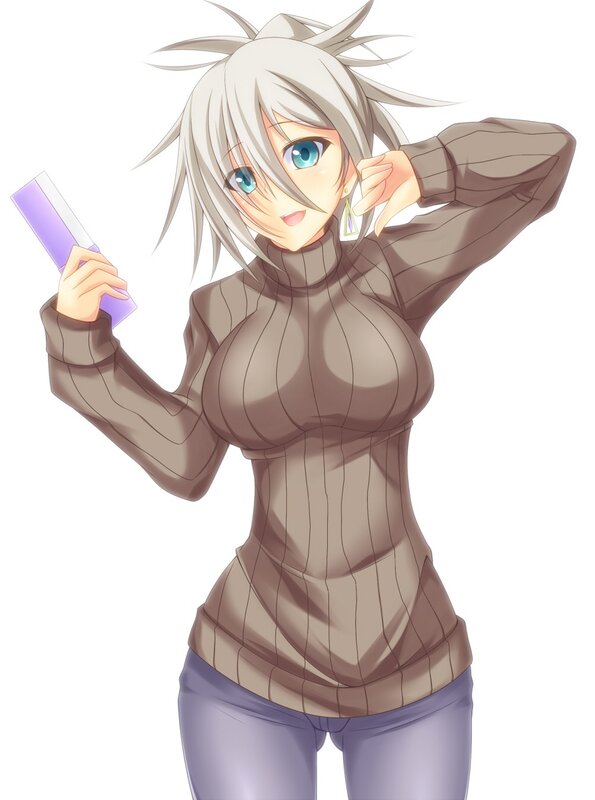 anime girl with silver hair