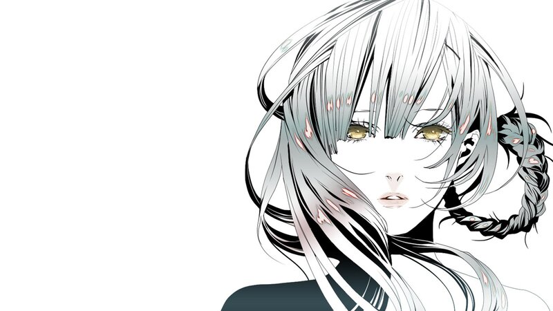 anime girl with silver hair