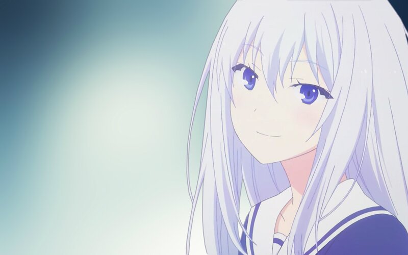 anime girl with silver hair
