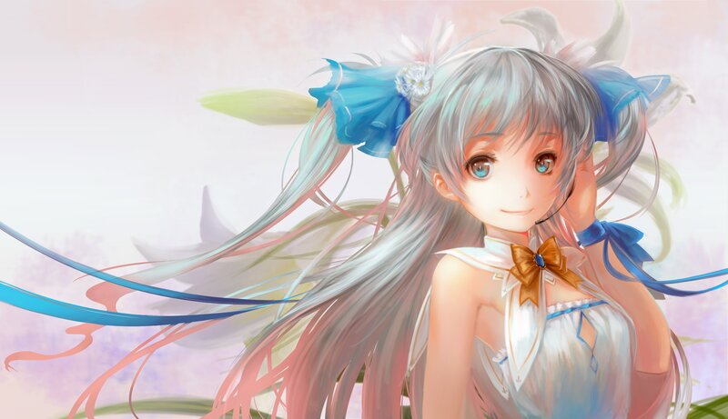 anime girl with silver hair