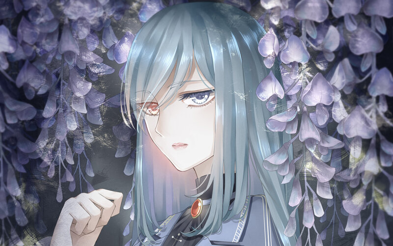 anime girl with silver hair