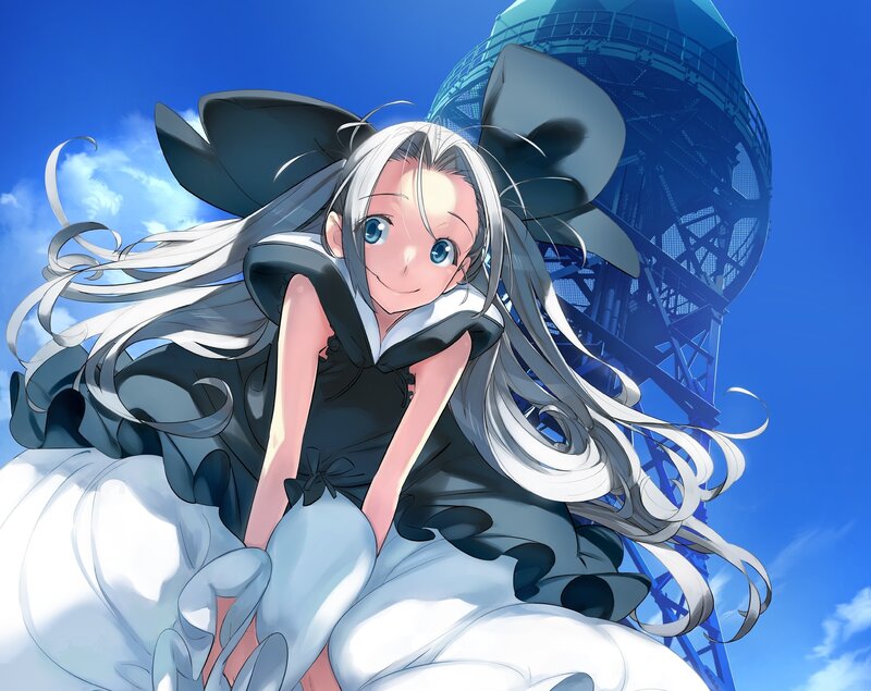 Anime girl with silver hair