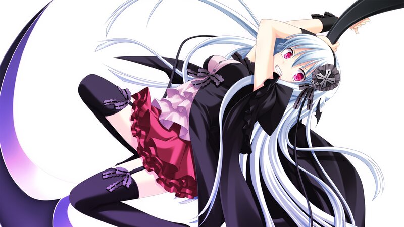 anime girl with silver hair