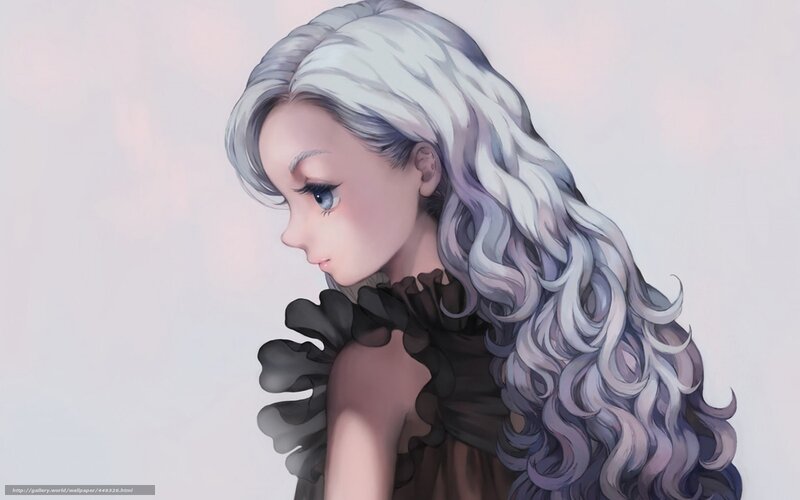 anime girl with silver hair