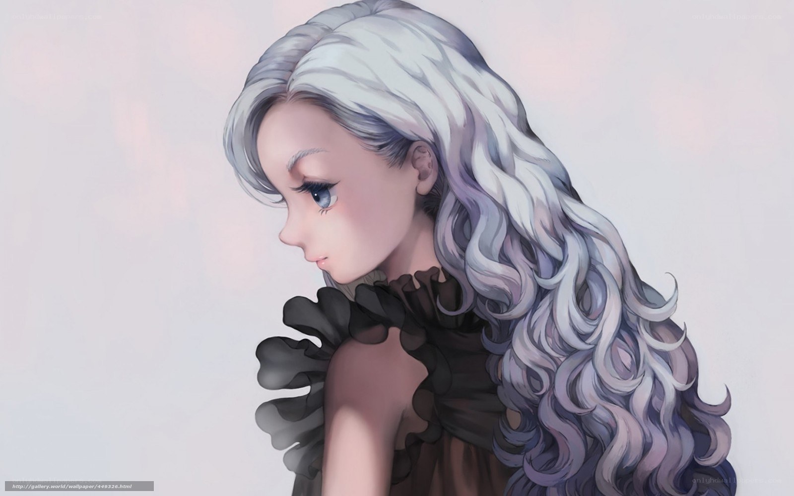 anime girl with silver hair