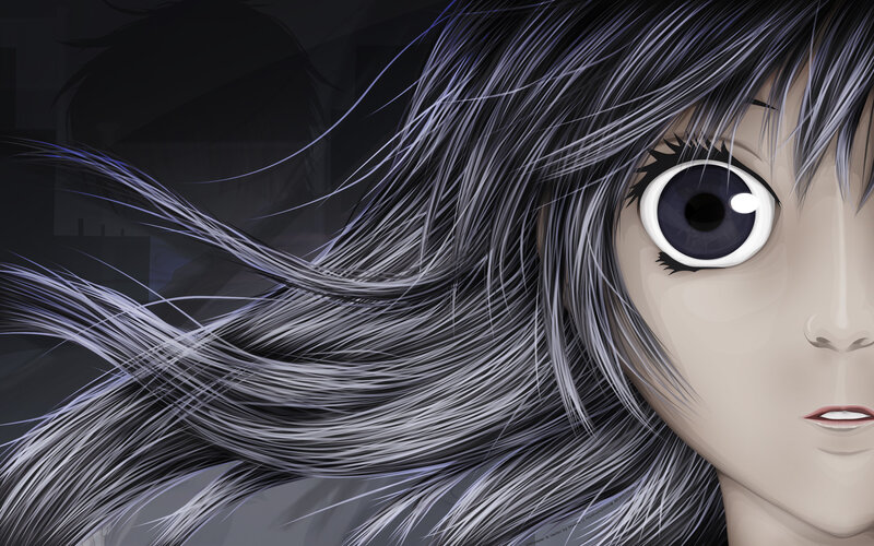 anime girl with silver hair