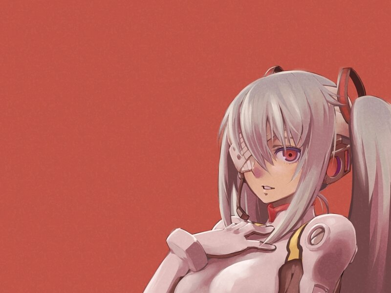 anime girl with silver hair