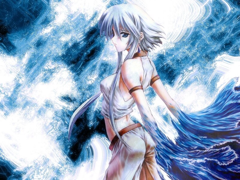 anime girl with silver hair