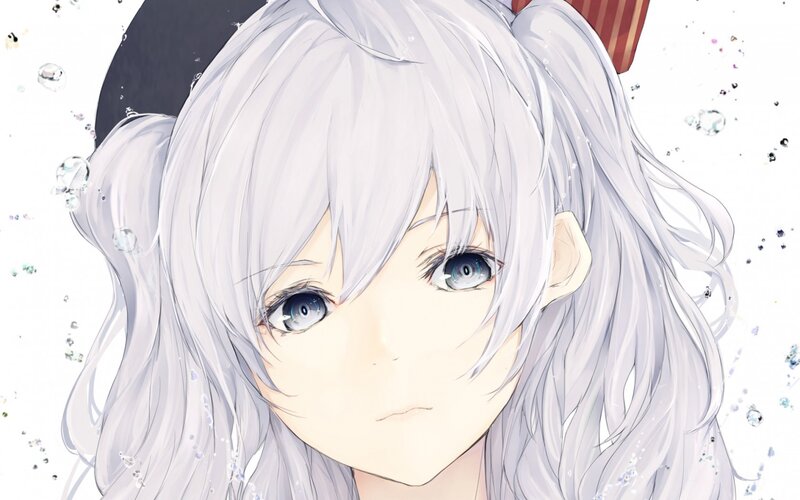 anime girl with silver hair