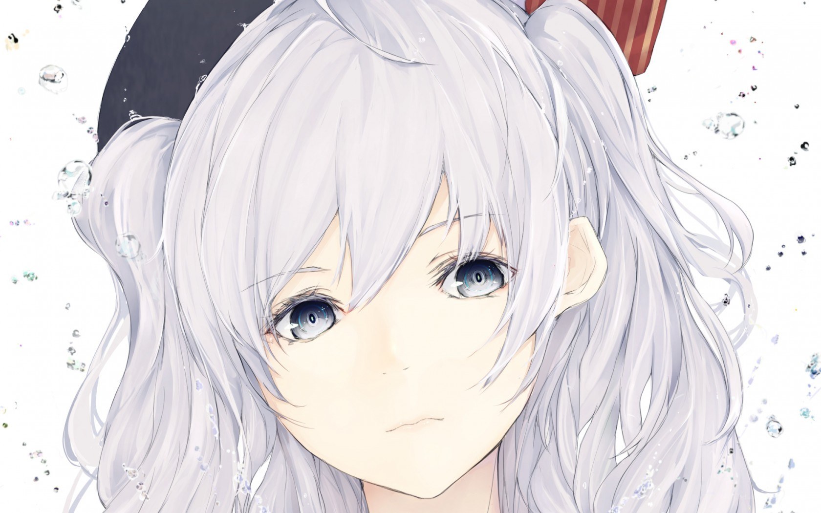 anime girl with silver hair