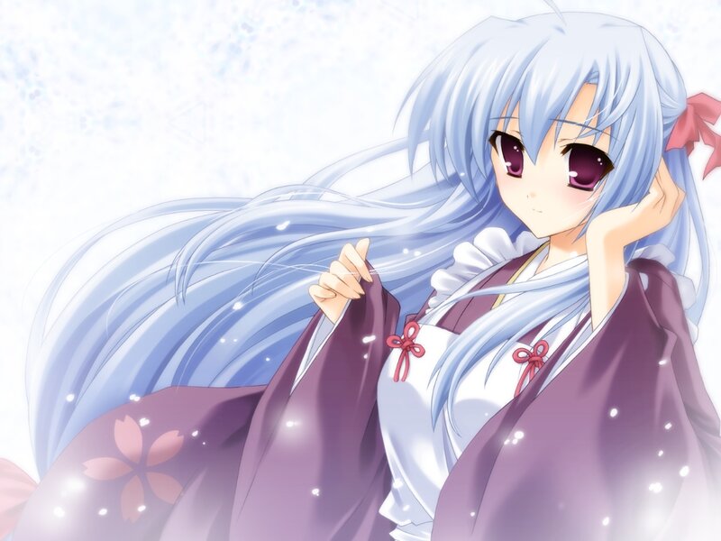 anime girl with silver hair