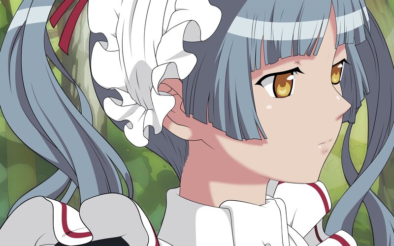 anime girl with silver hair