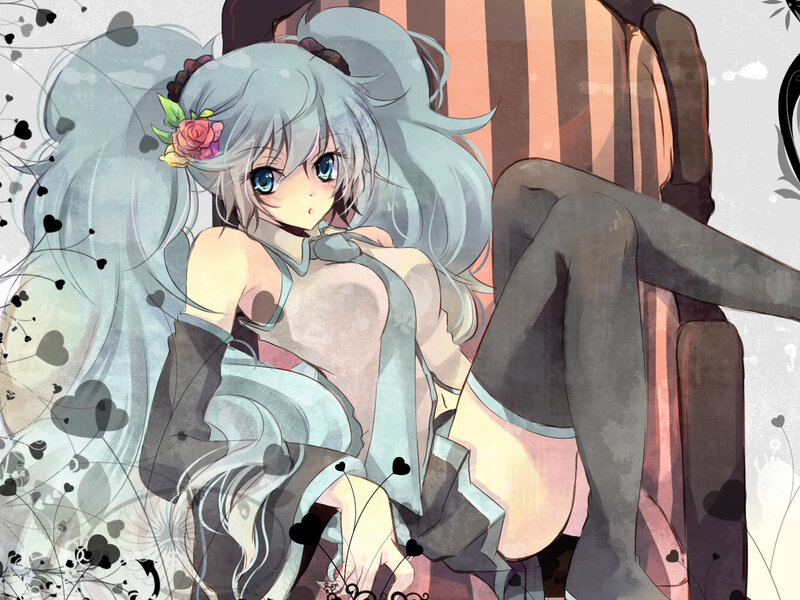 anime girl with silver hair