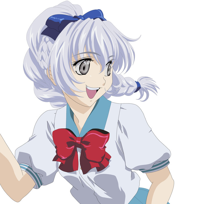 anime girl with silver hair