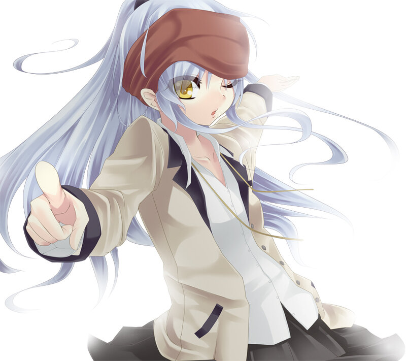 anime girl with silver hair