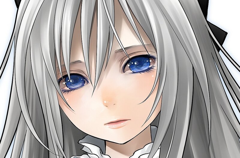 anime girl with silver hair