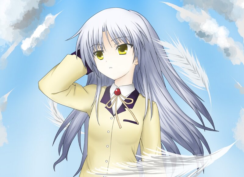 anime girl with silver hair