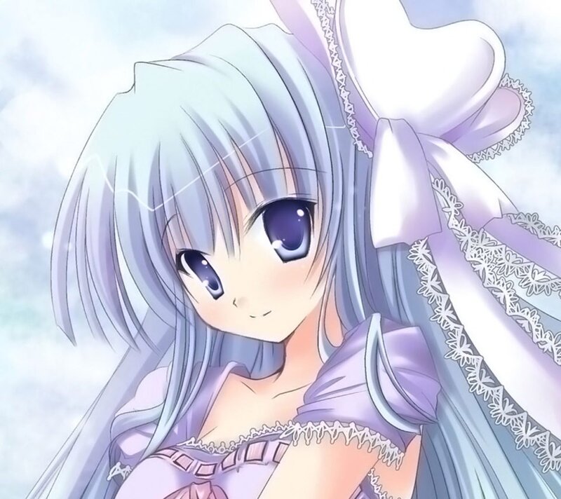 anime girl with silver hair