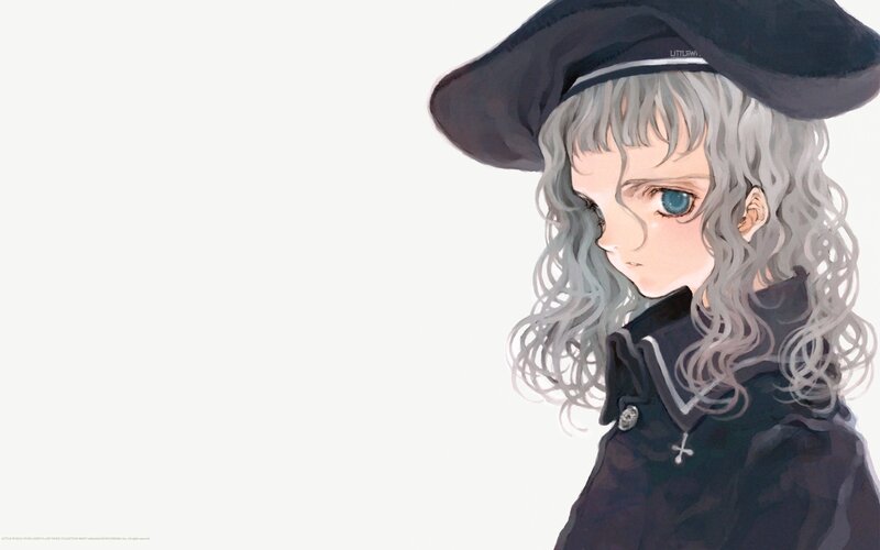 anime girl with silver hair
