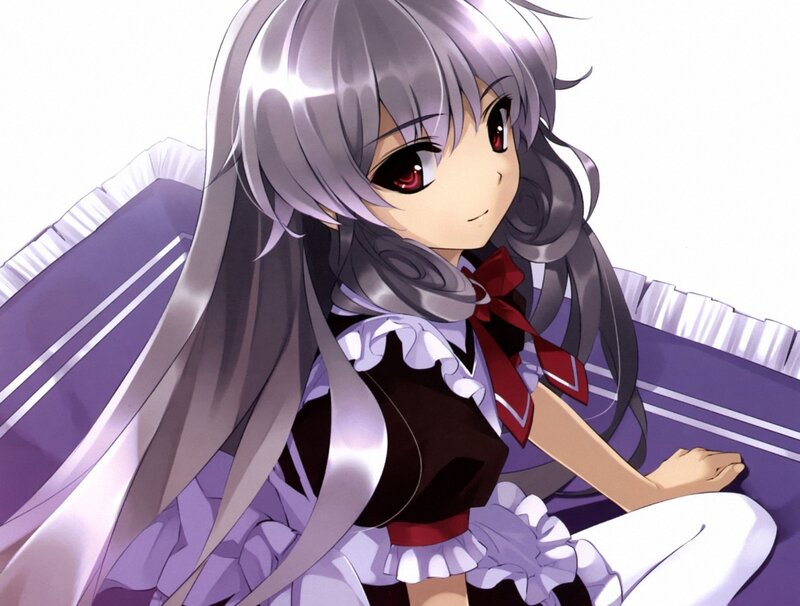 anime girl with silver hair