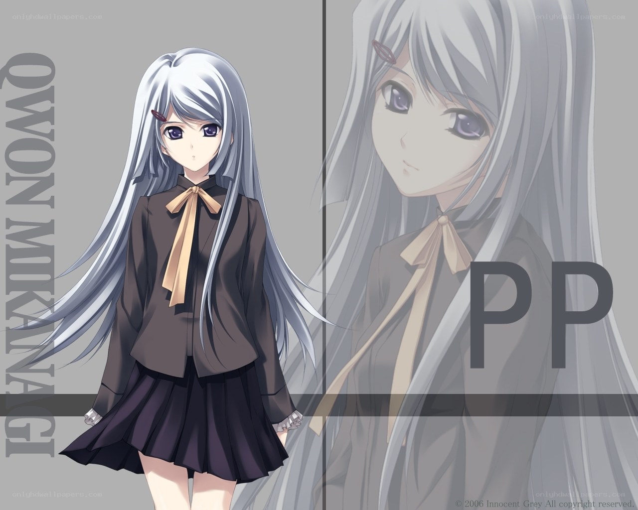 anime girl with silver hair