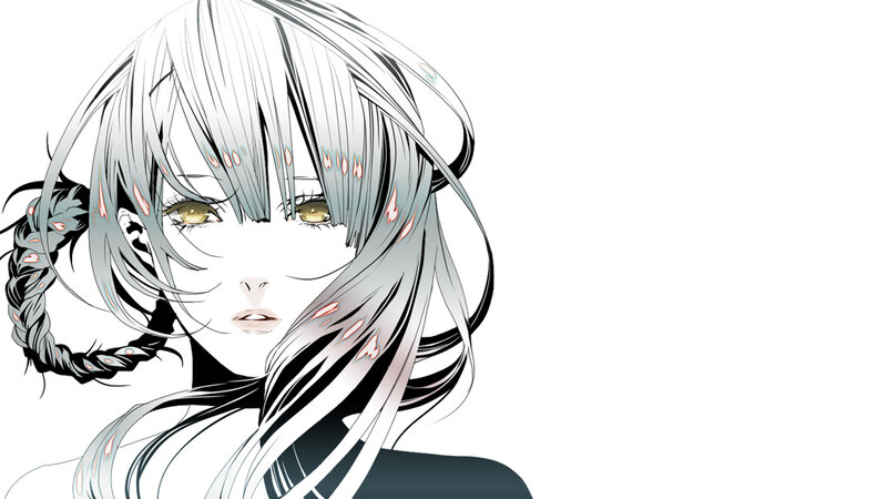 anime girl with silver hair