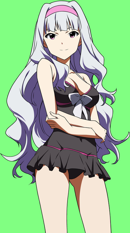 anime girl with silver hair