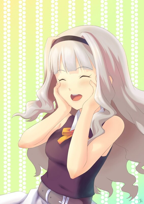 anime girl with silver hair