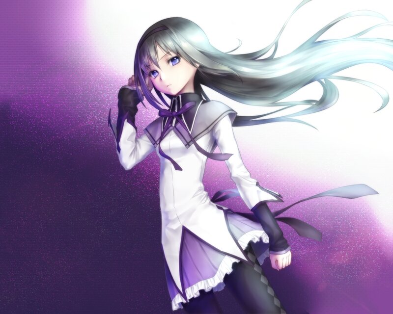 anime girl with silver hair