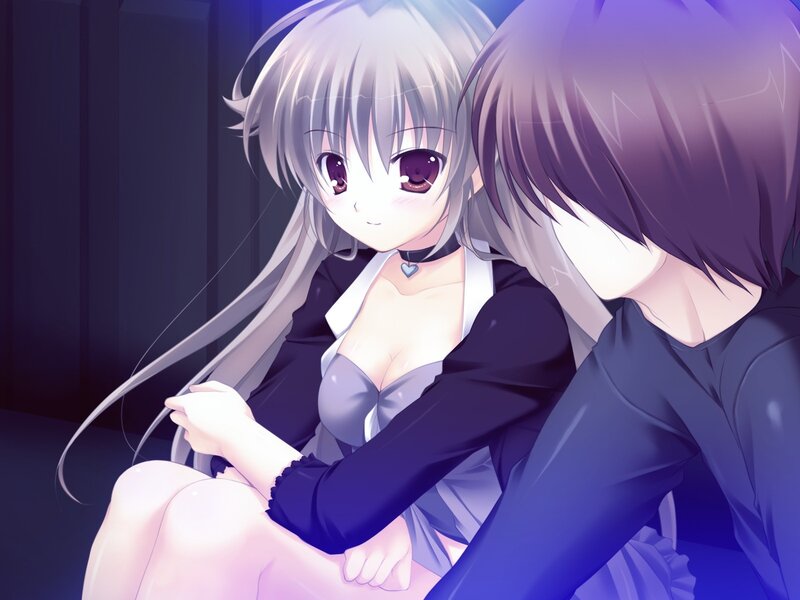 Anime girl with silver hair