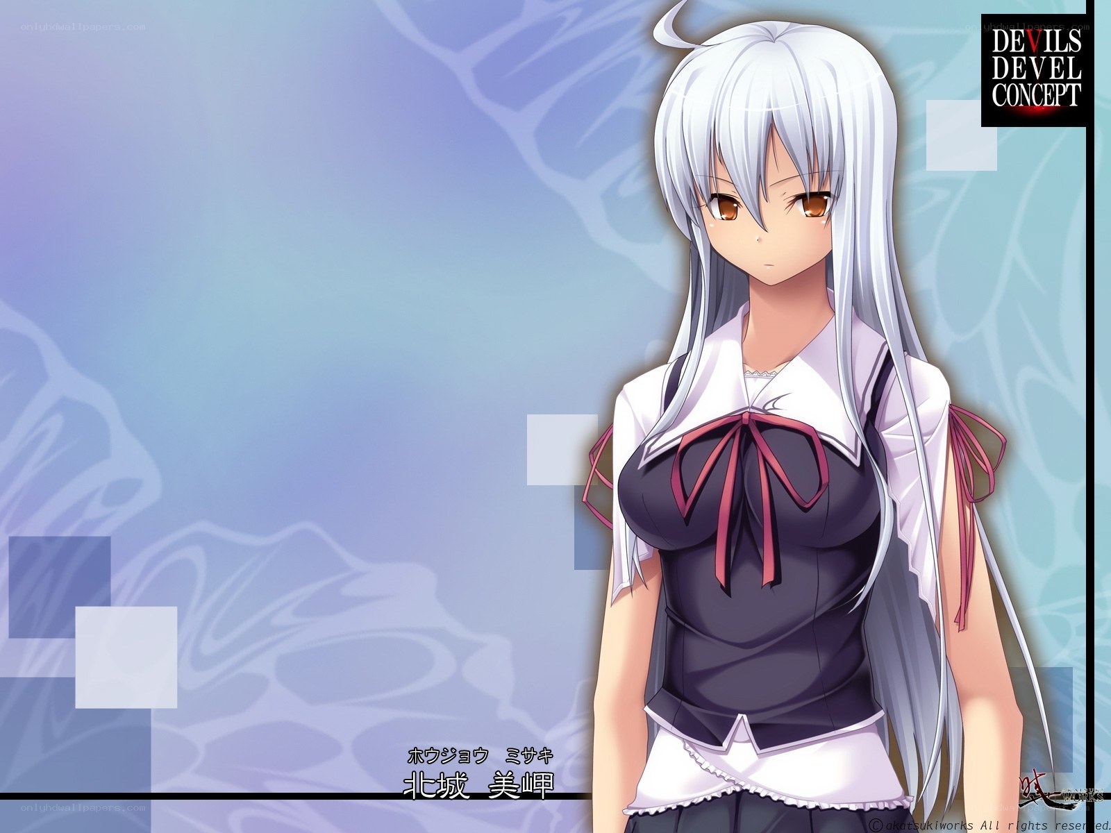 Anime girl with silver hair