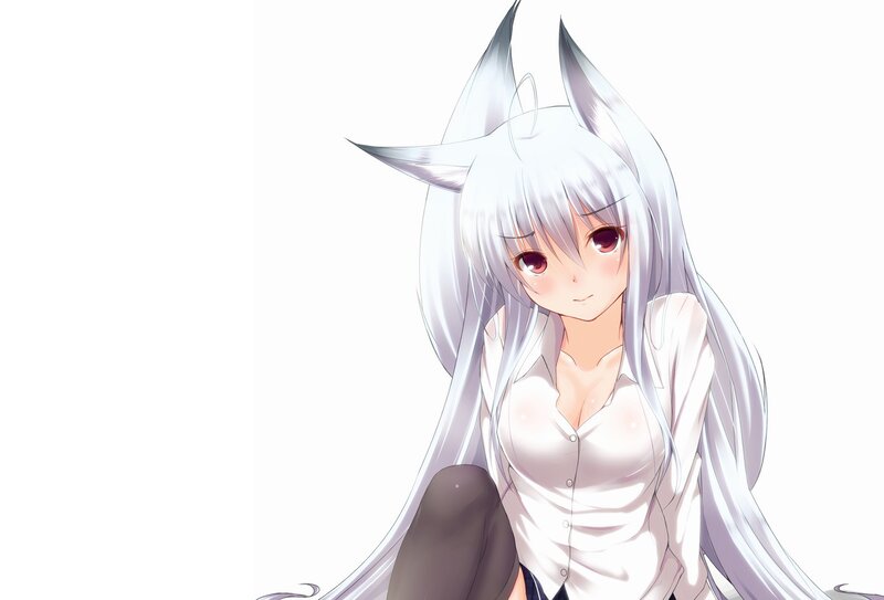 anime girl with silver hair