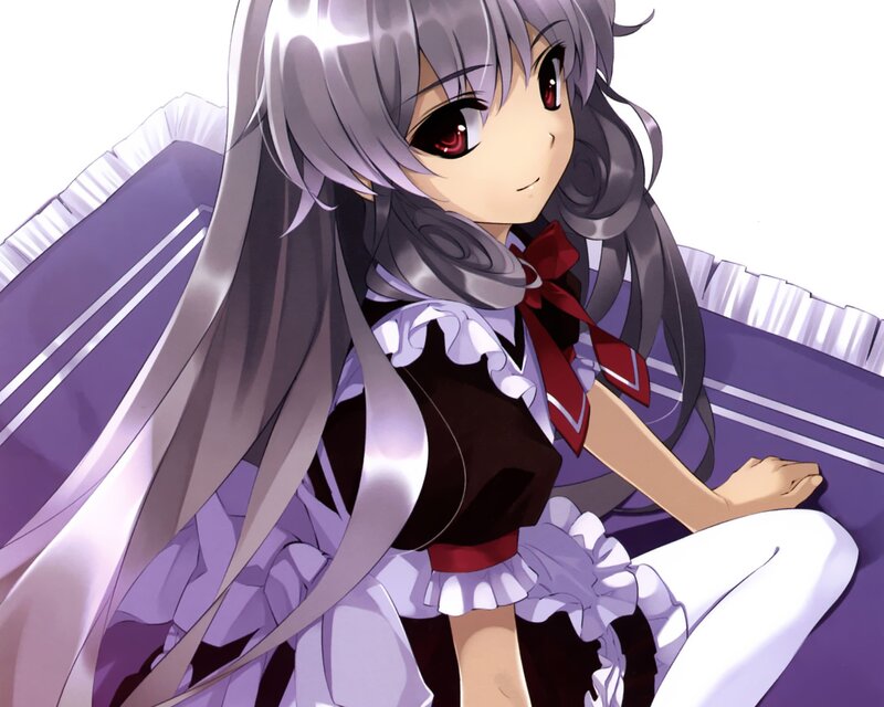 anime girl with silver hair