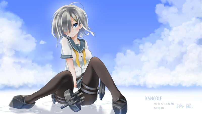 Anime Girl with Silver Hair — Blue, Serene, Afternoon