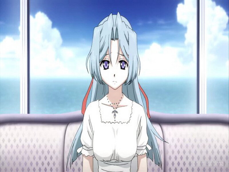 Anime Girl with Silver Hair — Blue