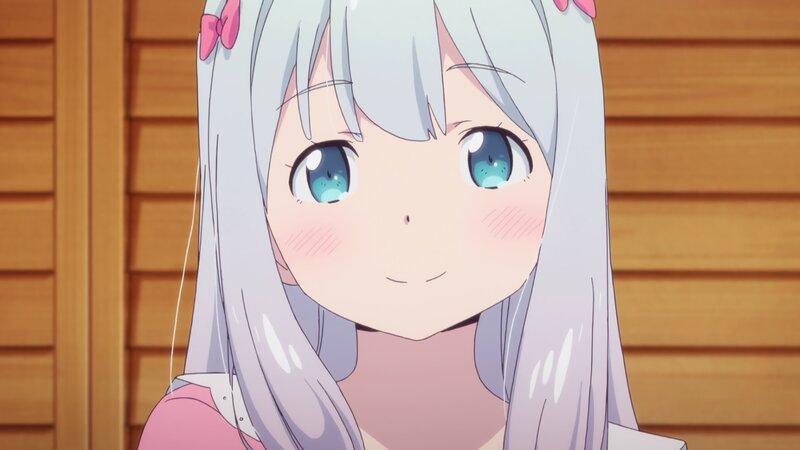 Anime Girl with Silver Hair — Calm, Pink Bows
