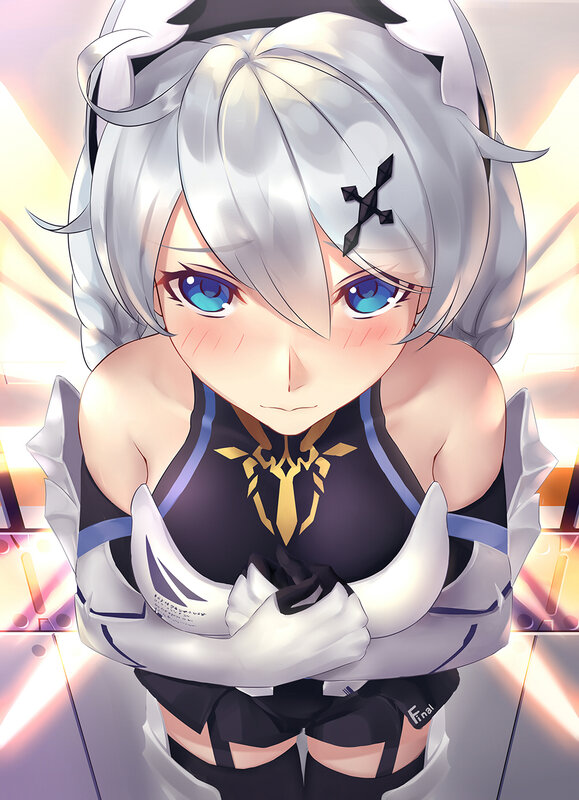 Anime Girl with Silver Hair — Dramatic, Digital Art