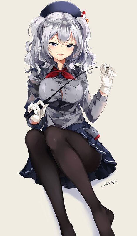 Anime Girl with Silver Hair — Gray, Calm, Digital Art