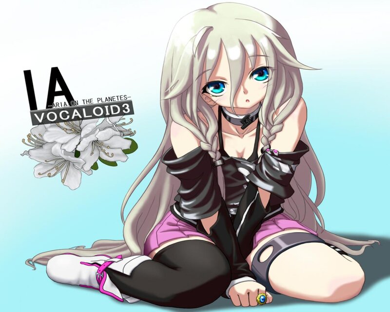 Anime Girl with Silver Hair — Light Blue