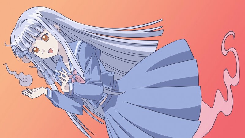 Anime Girl with Silver Hair — Orange, Dynamic