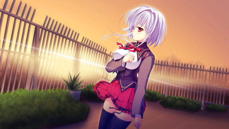 Anime Girl with Silver Hair — Orange