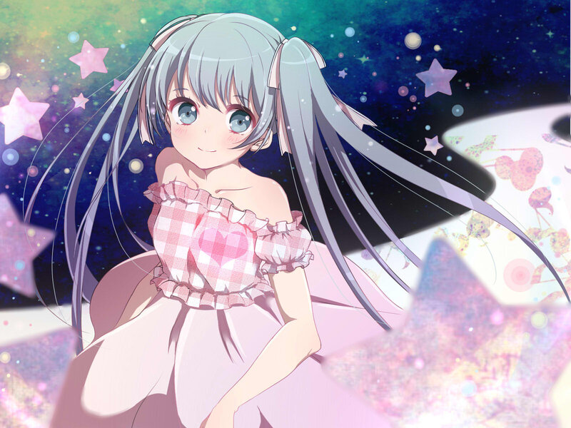 Anime Girl with Silver Hair — Pink, Dreamy, Night